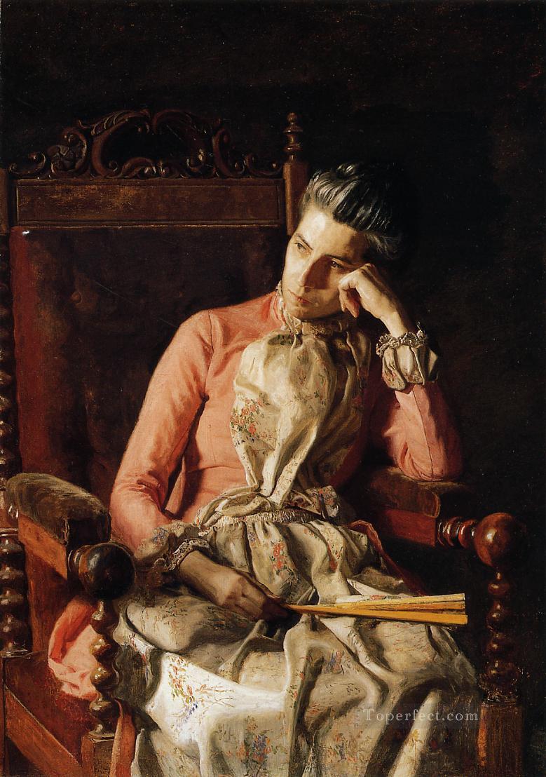Portrait of Amelia C Van Buren Realism portraits Thomas Eakins Oil Paintings